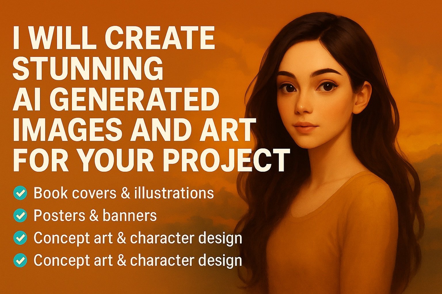I will create stunning AI generated images and art for your project
