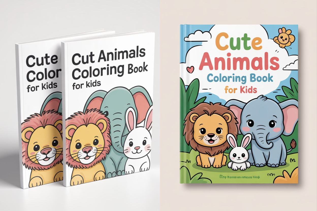 Cute Animals Coloring Book Design for Kids (KDP Ready)