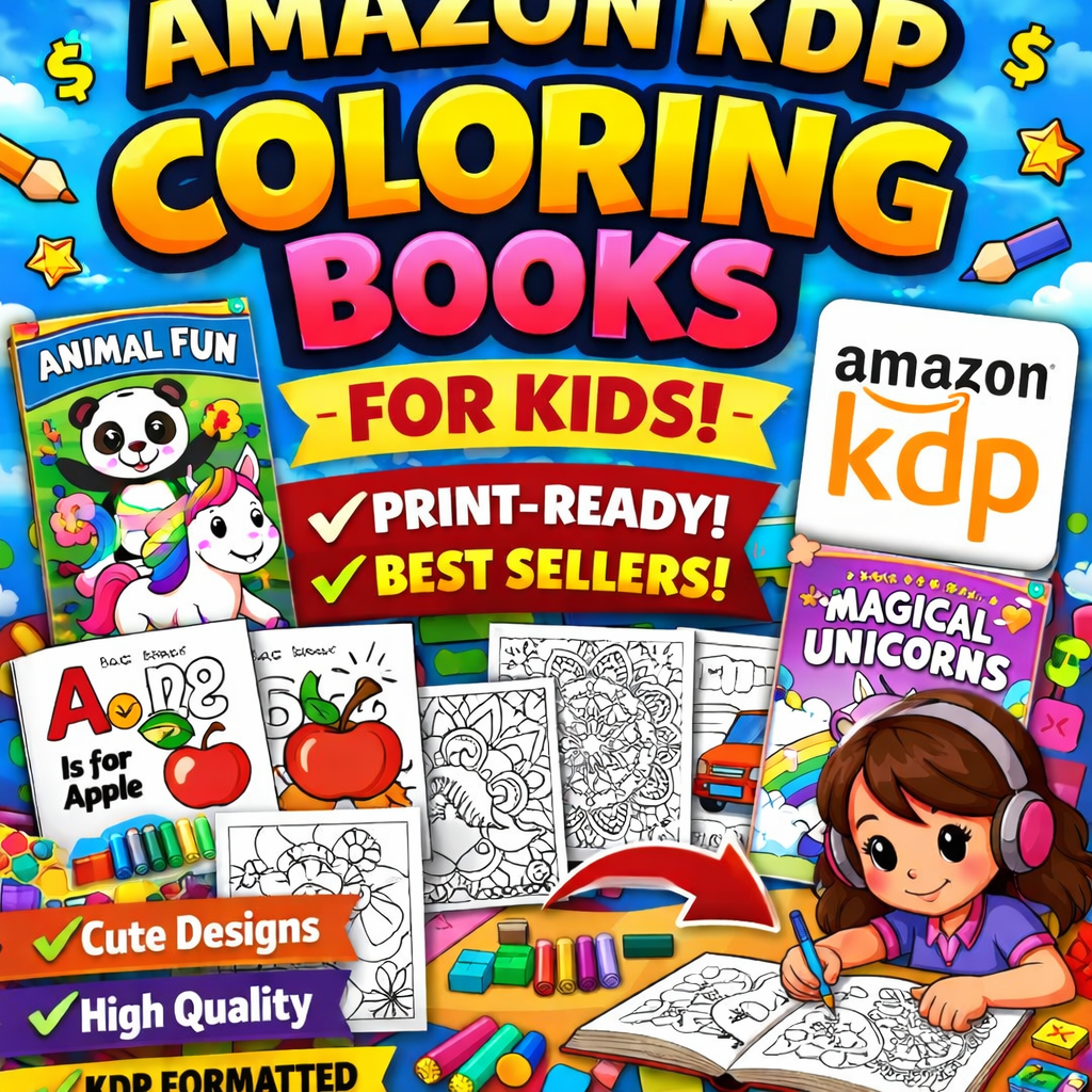 I will design fun and creative kids coloring books for Amazon KDP
